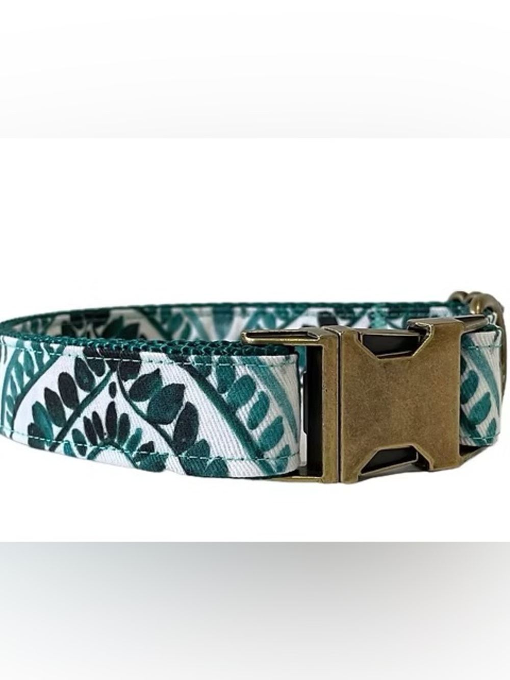NWT Teal Floral Boho dog collar with metal clasp. Med & large